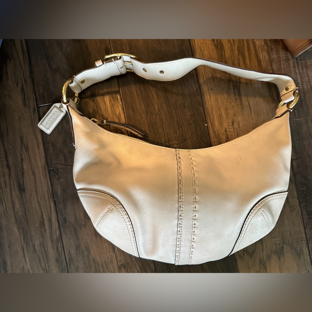 Ivory/cream Hobo Coach bag - vintage